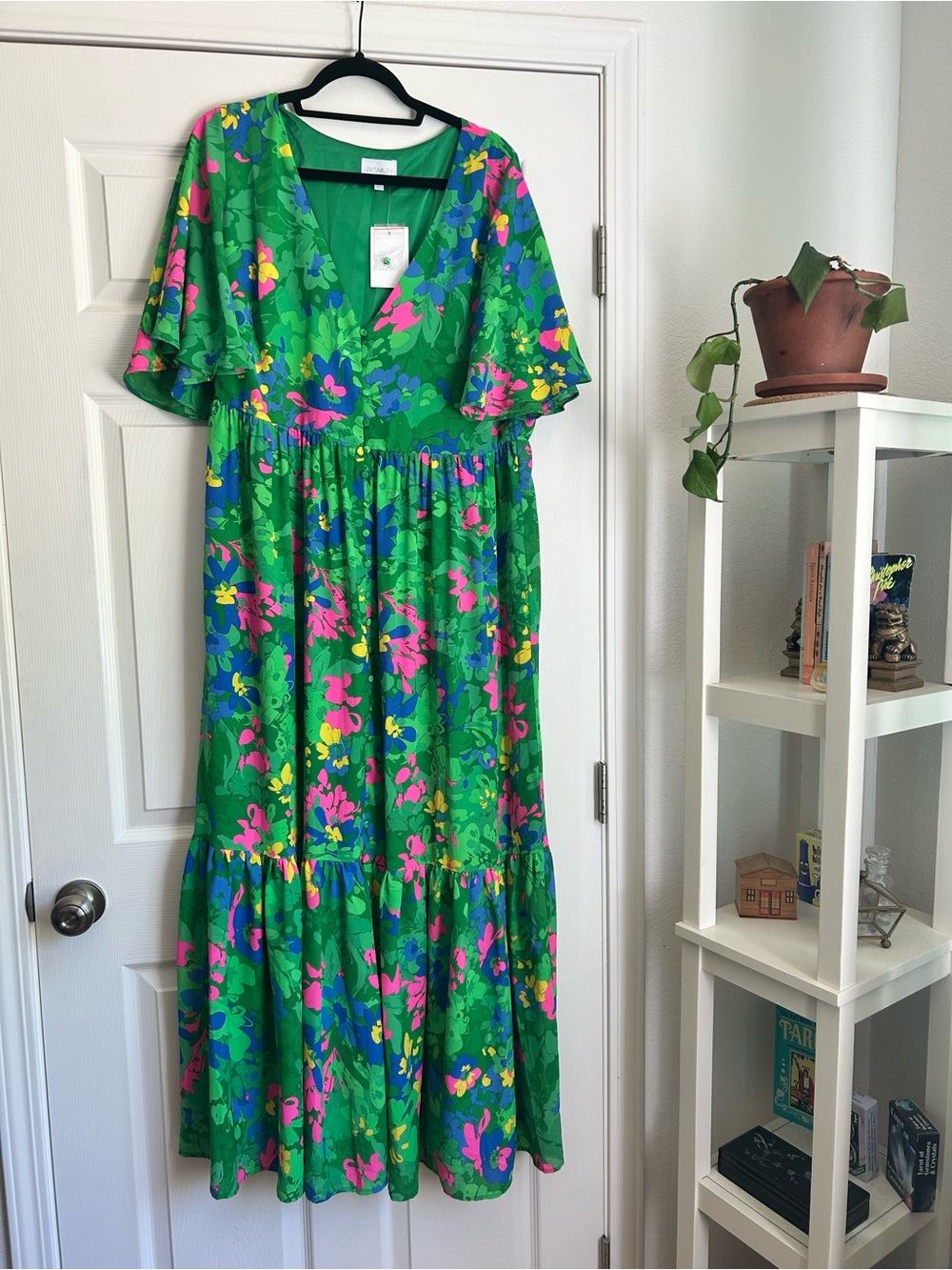 Sugarlips green floral maxi dress size 2x nwt
